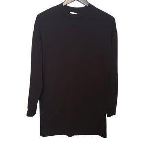 Wilfred Free women's black crew neck long sleeve oversized sweater dress XXS